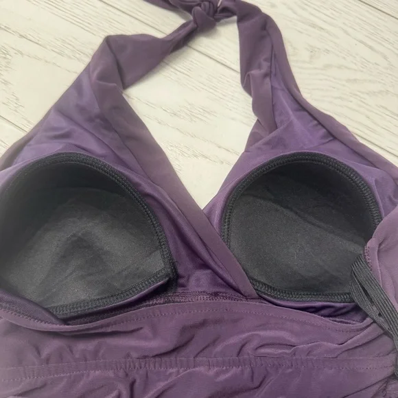 Magicsuit Purple Halter One-Piece Swimdress - Picture 10 of 15